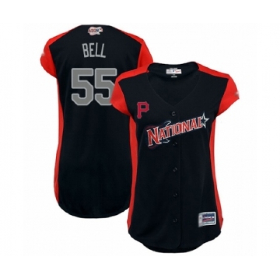 Women's Pittsburgh Pirates #55 Josh Bell Authentic Navy Blue National League 2019 Baseball All-Star Jersey - Ujersey