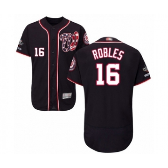 Men's Washington Nationals #16 Victor Robles Navy Blue Alternate Flex Base Authentic Collection 2019 World Series Champions Baseball Jersey - Ujersey