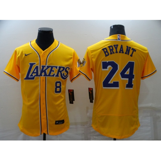 Men's Los Angeles Lakers #24 Kobe Bryant Yellow Elite Jersey - Ujersey