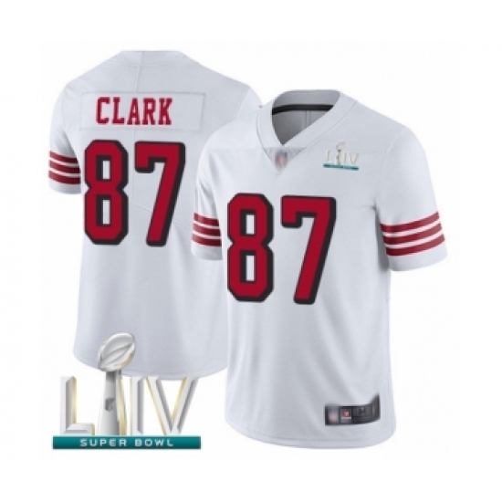 Men's San Francisco 49ers #87 Dwight Clark Limited White Rush Vapor Untouchable Super Bowl LIV Bound Football Jersey - Ujersey