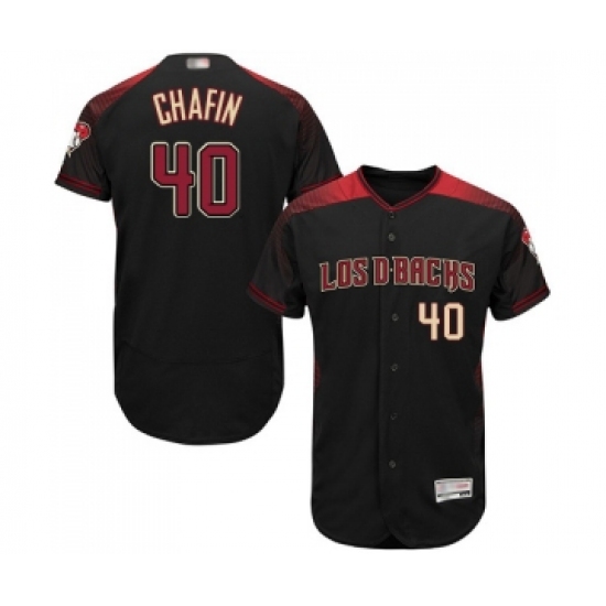 Men's Arizona Diamondbacks #40 Andrew Chafin Black Alternate Authentic Collection Flex Base Baseball Jersey - Ujersey