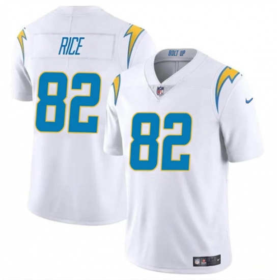 Men's Los Angeles Chargers #82 Brenden Rice White 2024 Draft Vapor Limited Football Stitched Jersey - Ujersey