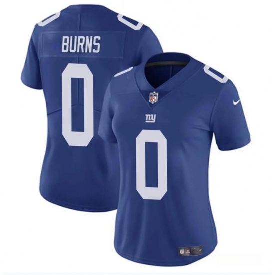 Women's New York Giants #0 Brian Burns Blue Vapor Stitched Jersey(Run Small) - Ujersey