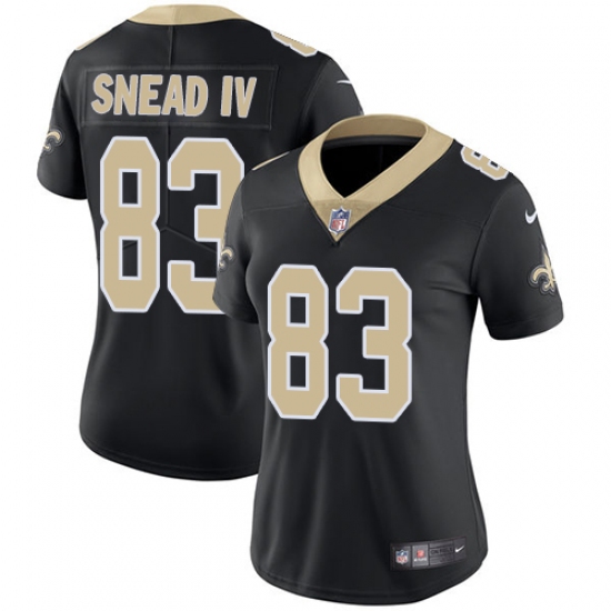 Women's Nike New Orleans Saints #83 Willie Snead Black Team Color Vapor Untouchable Limited Player NFL Jersey
