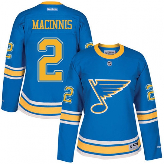 Women's Reebok St. Louis Blues #2 Al Macinnis Premier Blue 2017 Winter Classic NHL Jersey - Ujersey