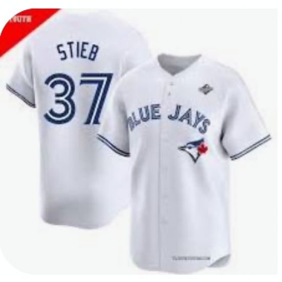 Men's Toronto Blue Jays #37 Dave Stieb White Flex Base Stitched Jersey - Ujersey