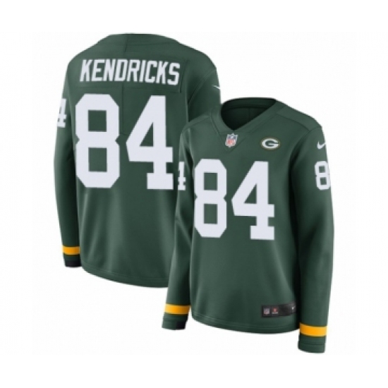 Women's Nike Green Bay Packers #84 Lance Kendricks Limited Green Therma Long Sleeve NFL Jersey - Ujersey