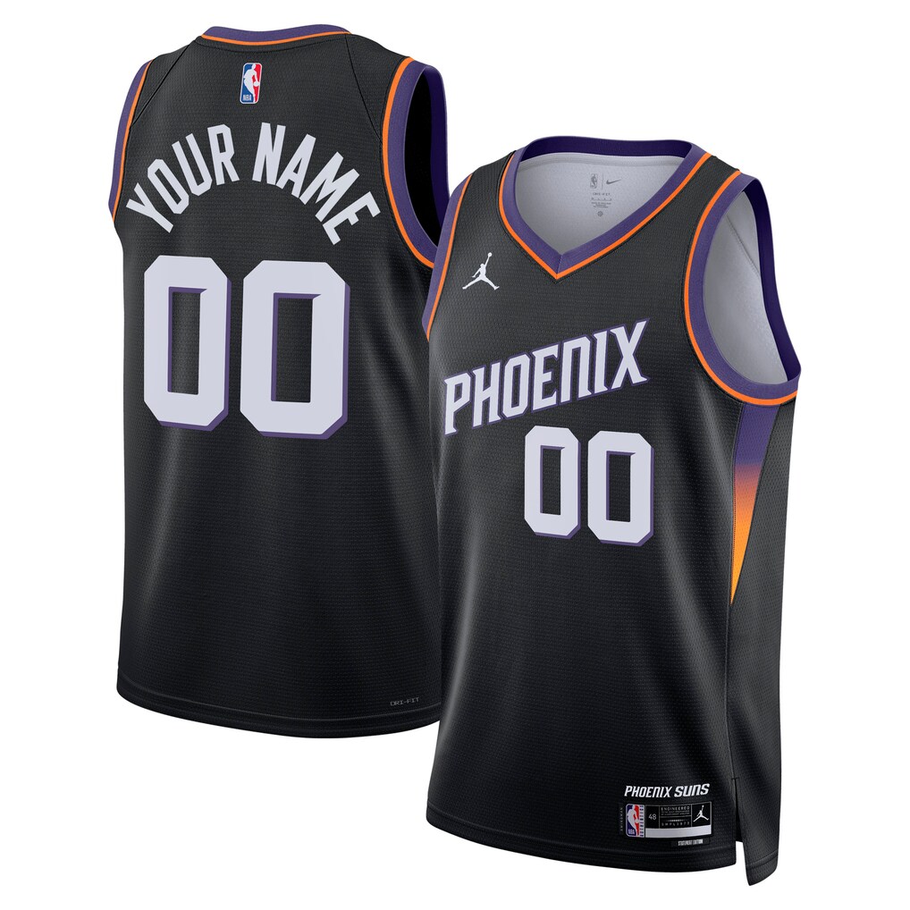 Unisex Phoenix Suns Jordan Brand Black Swingman Custom Jersey - Statement Edition - ujerseystore