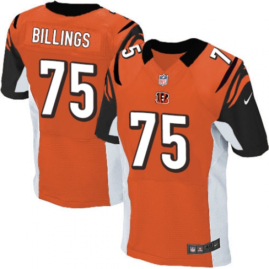 Men's Nike Cincinnati Bengals #75 Andrew Billings Elite Orange Alternate NFL Jersey