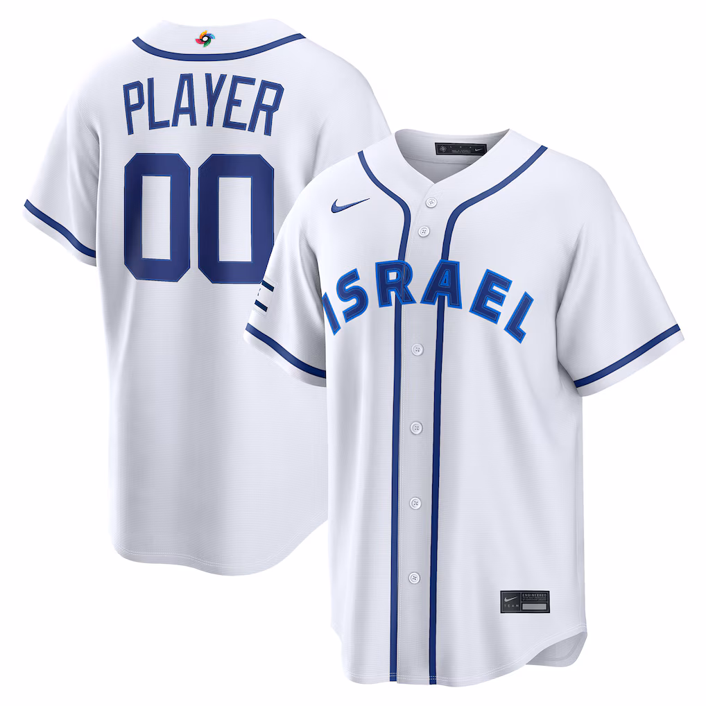 Men's Israel Baseball Nike White 2026 World Baseball Classic Home Pick-A-Player Jersey - Ujersey Shop