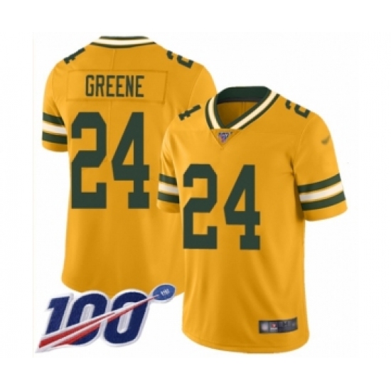 Men's Green Bay Packers #24 Raven Greene Limited Gold Inverted Legend 100th Season Football Jersey - Ujersey