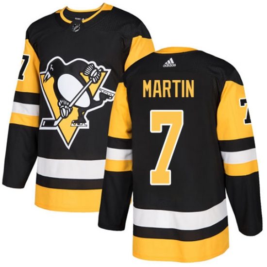Men's Adidas Pittsburgh Penguins #7 Paul Martin Premier Black Home NHL Jersey - Ujersey