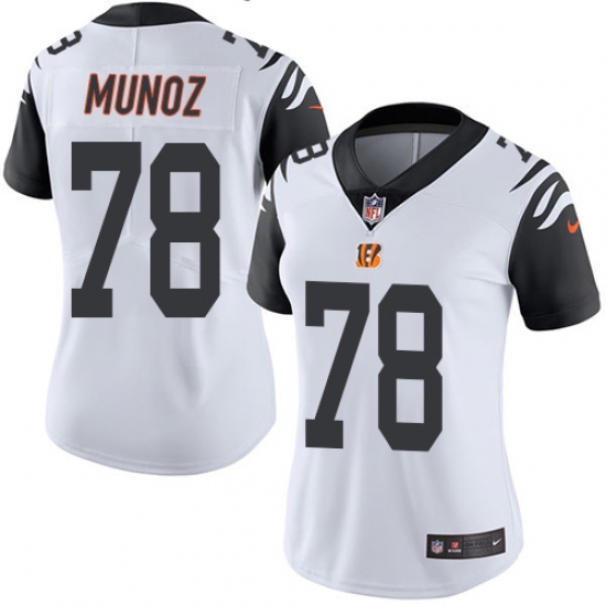 Women's Nike Cincinnati Bengals #78 Anthony Munoz Limited White Rush Vapor Untouchable NFL Jersey - Ujersey