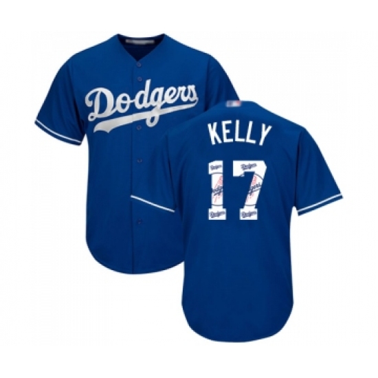 Men's Los Angeles Dodgers #17 Joe Kelly Authentic Royal Blue Team Logo Fashion Cool Base Baseball Jersey - Ujersey