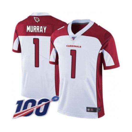 Men's Arizona Cardinals #1 Kyler Murray White Vapor Untouchable Limited Player 100th Season Football Jersey - Ujersey