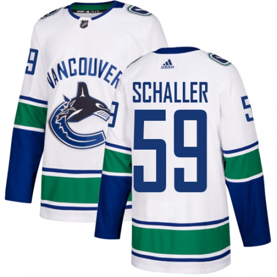 Men's Adidas Vancouver Canucks #59 Tim Schaller Authentic White Away NHL Jersey - Ujersey