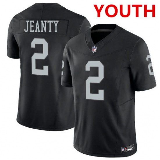 Youth Las Vegas Raiders #2 Ashton Jeanty Black 2025 F.U.S.E. Vapor Stitched Football Jersey - Ujersey