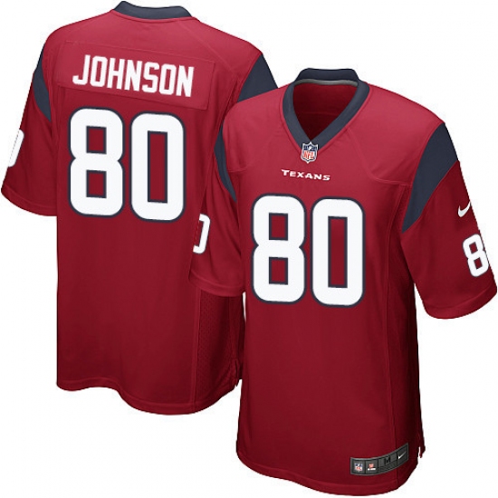 Men's Nike Houston Texans #80 Andre Johnson Game Red Alternate NFL Jersey - Ujersey