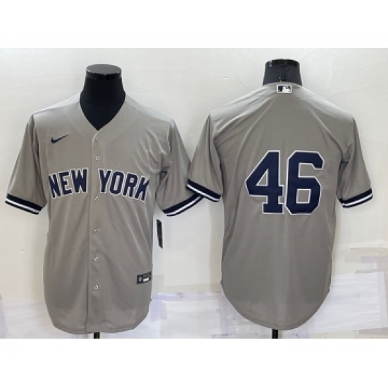 Men's New York Yankees #46 Andy Pettitte Grey No Name Stitched MLB Cool Base Nike Jersey - Ujersey