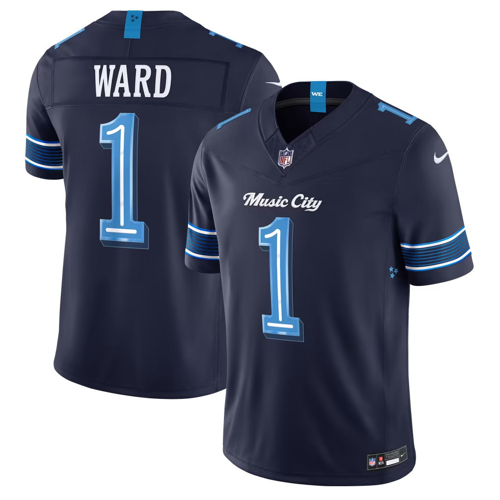Men's Tennessee Titans Cameron Ward Nike Navy 2026 Rivalries Collection Stitched Limited Jersey - Ujersey