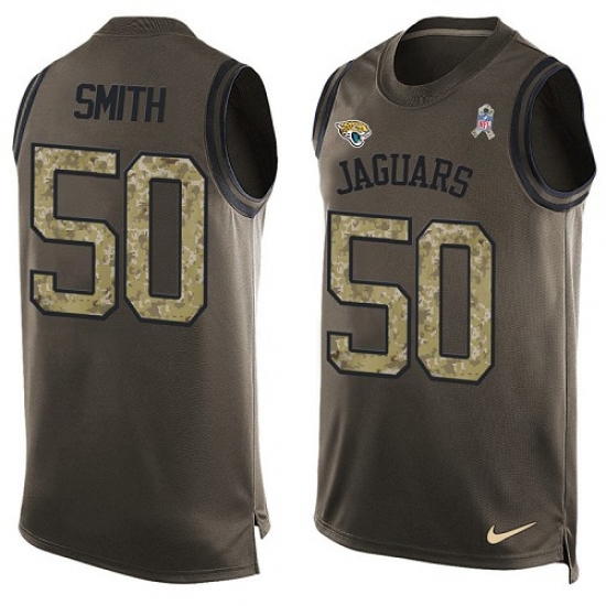 Men's Nike Jacksonville Jaguars #50 Telvin Smith Limited Green Salute to Service Tank Top NFL Jersey - Ujersey