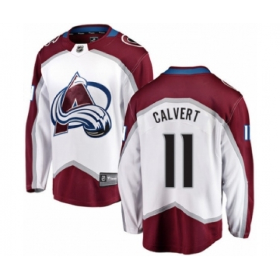 Men's Colorado Avalanche #11 Matt Calvert Authentic White Away Fanatics Branded Breakaway NHL Jersey - Ujersey