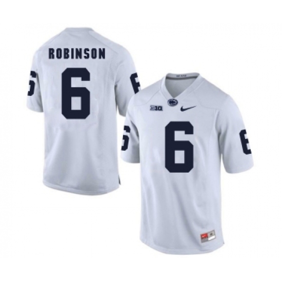 Penn State Nittany Lions 6 Andre Robinson White College Football Jersey - Ujersey