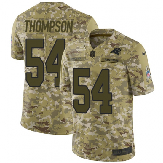 Youth Nike Carolina Panthers #54 Shaq Thompson Limited Camo 2018 Salute to Service NFL Jersey - Ujersey