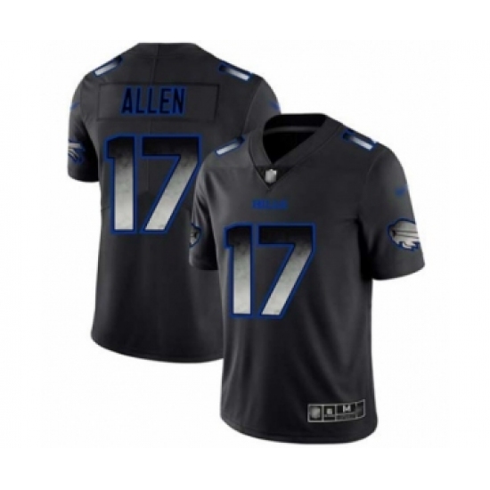 Men's Buffalo Bills #17 Josh Allen Limited Black Smoke Fashion Football Jersey - Ujersey