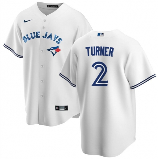 Men's Toronto Blue Jays #2 Justin Turner White Cool Base Stitched Jersey - Ujersey