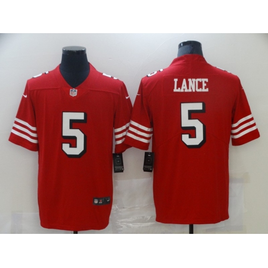 Men's San Francisco 49ers #5 Trey Lance Red Nike Scarlet Player Limited Jersey - Ujersey