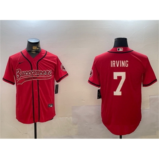 Men's Tampa Bay Buccaneers #7 Bucky Irving Red Cool Base Stitched Baseball Jersey - Ujersey