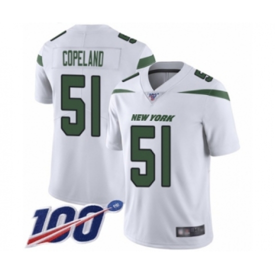 Men's New York Jets #51 Brandon Copeland White Vapor Untouchable Limited Player 100th Season Football Jersey - Ujersey