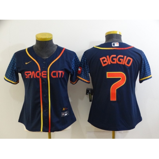 Women's Houston Astros #7 Craig Biggio Nike Navy 2022 City Connect Player Jersey - Ujersey