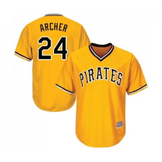 Youth Pittsburgh Pirates #24 Chris Archer Replica Gold Alternate Cool Base Baseball Jersey - Ujersey