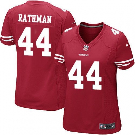 Women's Nike San Francisco 49ers #44 Tom Rathman Game Red Team Color NFL Jersey - Ujersey