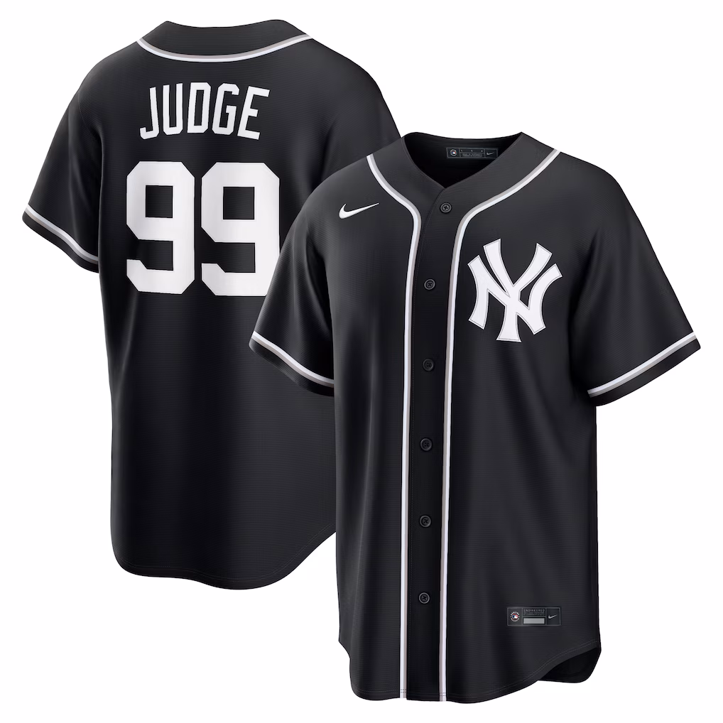 Men's New York Yankees Aaron Judge Nike Fashion Replica Black Out Jersey - Vujersey Los Angeles Rams