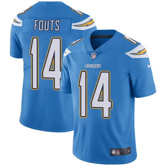 Youth Nike Los Angeles Chargers #14 Dan Fouts Electric Blue Alternate Vapor Untouchable Limited Player NFL Jersey - Ujersey