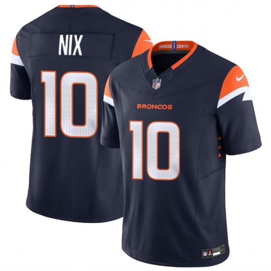 Men's Denver Broncos #10 Bo Nix Navy 2024 Draft F.U.S.E. Alternate Vapor Limited Football Stitched Jersey - Ujersey