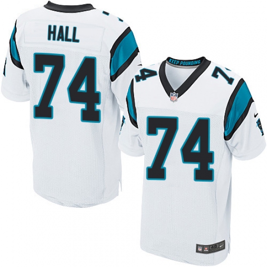 Men's Nike Carolina Panthers #74 Daeshon Hall Elite White NFL Jersey - Ujersey