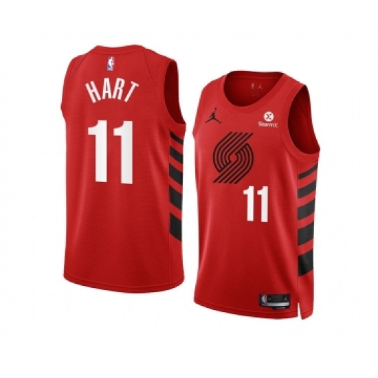 Men's Portland Trail Blazers #11 Josh Hart 2022-23 Red Statement Edition Swingman Stitched Basketball Jersey - Ujersey