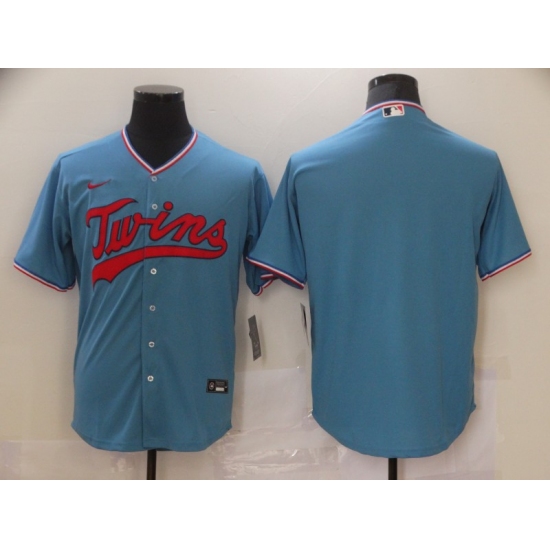 Men's Nike Minnesota Twins Blank Blue Alternate Stitched Baseball Jersey - Ujersey