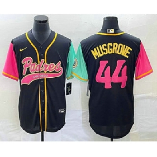 Men's San Diego Padres #44 Joe Musgrove Black NEW 2023 City Connect Cool Base Stitched Jersey1 - Ujersey