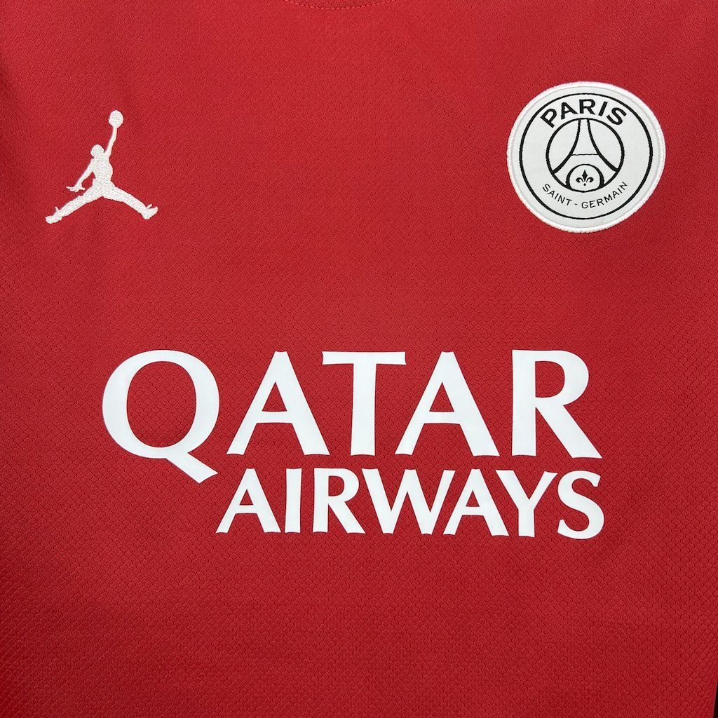 PSG Soccer Jersey Red Custom Long Sleeve Shirt 2025/26 - ujerseystore