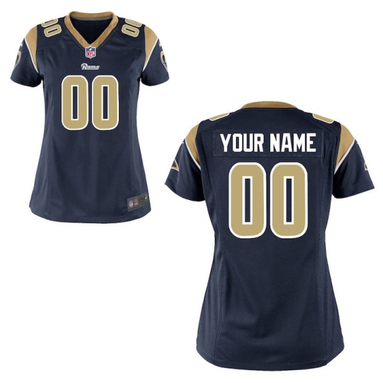 Women's Los Angeles Rams Nike Navy Blue Custom Game Jersey - Ujersey