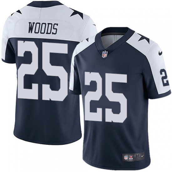 Men's Nike Dallas Cowboys #25 Xavier Woods Navy Blue Throwback Alternate Vapor Untouchable Limited Player NFL Jersey