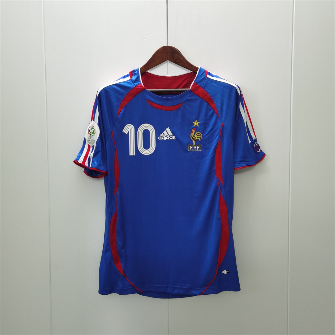 Zidane#10 France Retro Soccer Jersey Home Shirt World Cup 2006 - Ujersey NHL