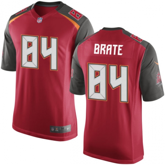 Men's Nike Tampa Bay Buccaneers #84 Cameron Brate Game Red Team Color NFL Jersey - Ujersey