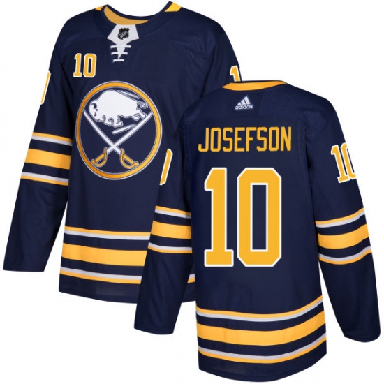 Men's Adidas Buffalo Sabres #10 Jacob Josefson Authentic Navy Blue Home NHL Jersey - Ujersey