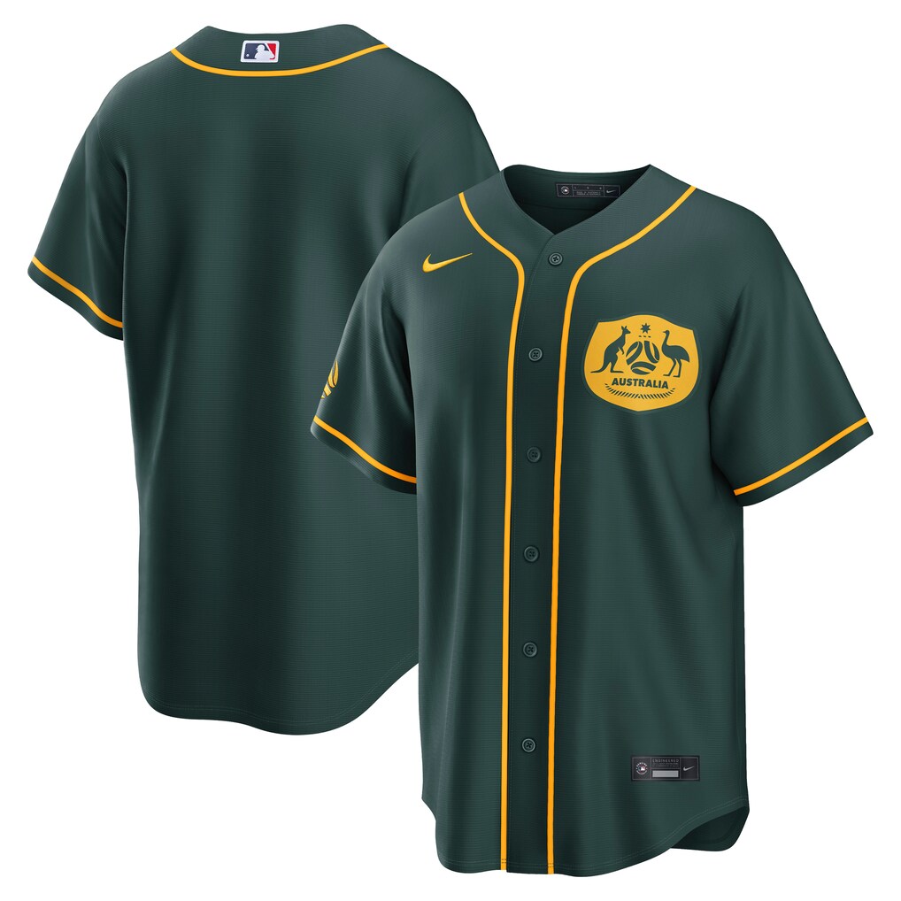 Men's Australia National Team x MLB Nike Green Stadium Replica Jersey - Ujersey